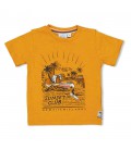 T-shirt Sunset Club - Happy Camper - Okergeel