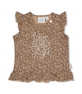 Feetje T-shirt AOP - Panther Cutie - Zand