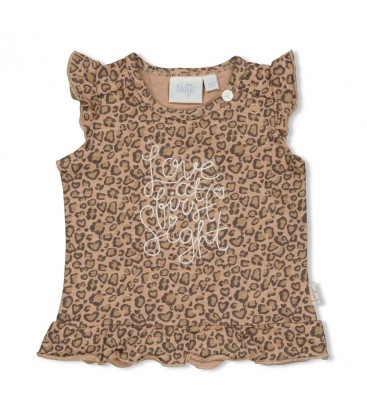 Feetje T-shirt AOP - Panther Cutie - Zand