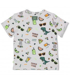 Feetje T-shirt AOP - Snacktime - Wit