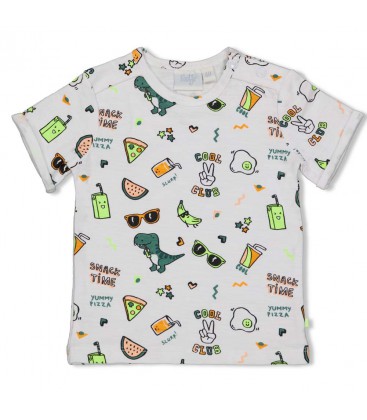 Feetje T-shirt AOP - Snacktime - Wit