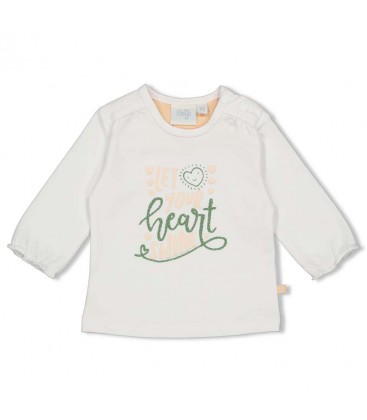 Feetje Longsleeve Shine - Hearts - Wit