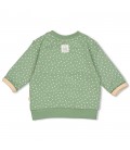 Feetje Sweater AOP - Hearts - Groen