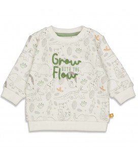 Feetje Sweater AOP - Welcome to Earth - Offwhite