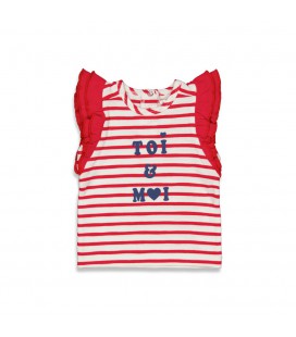 Feetje T-shirt streep - Pomme D'Amour - Rood