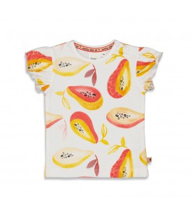 Feetje T-shirt AOP - Papaya Punch - Wit