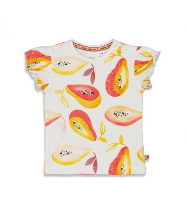 Feetje T-shirt AOP - Papaya Punch - Wit