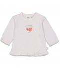 Feetje Longsleeve ruches - Berry Sweet - Wit