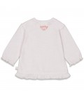 Feetje Longsleeve ruches - Berry Sweet - Wit