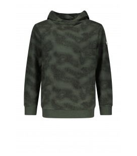 Bellaire Hooded sweater AOP - Darkest Spruce