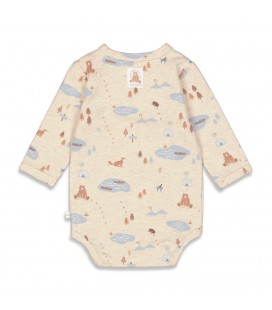 Feetje Wikkelromper - Beary Nice - Zand Melange