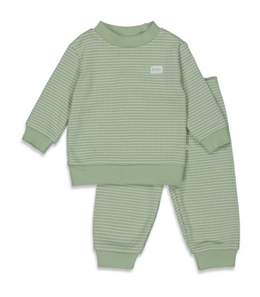 Feetje Wafel Pyjama Groen melange