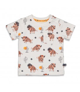 Feetje T-shirt AOP - Yeehaw - Offwhite