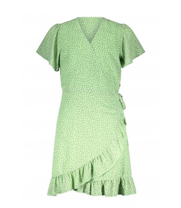 NoBell MorlyB cross over frilled dress s/sl - Smaragd