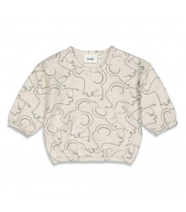 Feetje Sweater - Elephant - Offwhite melange