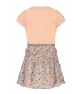 NoNo Manyu combi dress jersey s/sl top+woven skirt - Rosy Sand