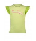 NoNo Kamsi rib jersey tshirt with contrast ruffled s/sleeves - Sour Lime