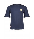 NoNo Kapi rib jersey tshirt half sleeve with smock at shoulder - Navy Blazer