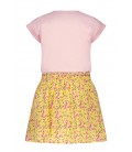 NoNo Mira combi dress s/sl with jersey top+woven skirt - Lemon Drop