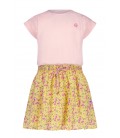 NoNo Mira combi dress s/sl with jersey top+woven skirt - Lemon Drop