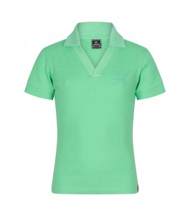 Indian bluejeans Polo Embroidery rib - Ming green