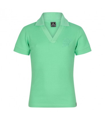 Indian bluejeans Polo Embroidery rib - Ming green