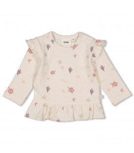 Feetje Longsleeve ruches AOP - Starfish Wishes
