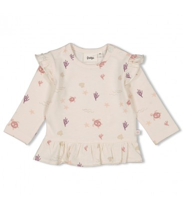 Feetje Longsleeve ruches AOP - Starfish Wishes
