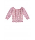 Nono Tiny AOP Flower plissee top with 1/2 sleeves
