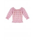 Nono Tiny AOP Flower plissee top with 1/2 sleeves