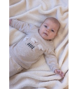 Feetje Broek rib met streep - Sleepy Sheepy