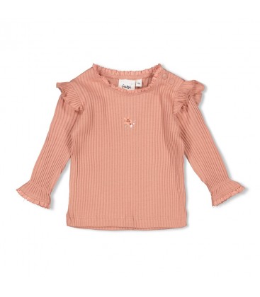 Feetje Longsleeve ajour rib - Morning Sun