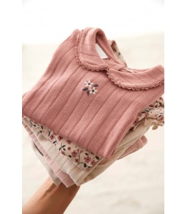 Feetje Longsleeve pointelle rib - Woodland Bloom
