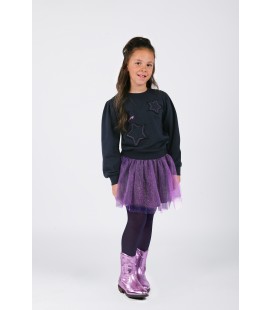 Rory B.Nosy girls mesh skirt with printed layer