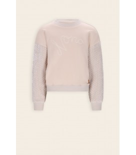 Nono Konono Sweater with velvet contrast sleeves