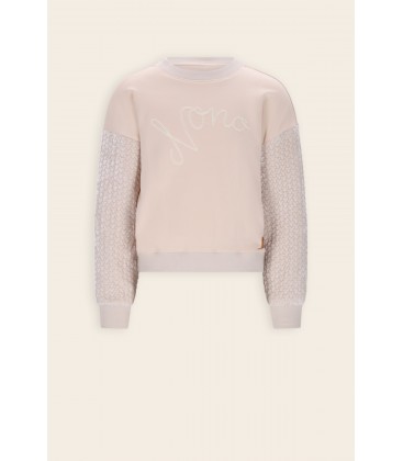 Nono Konono Sweater with velvet contrast sleeves