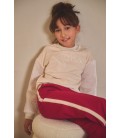 Nono Konono Sweater with velvet contrast sleeves