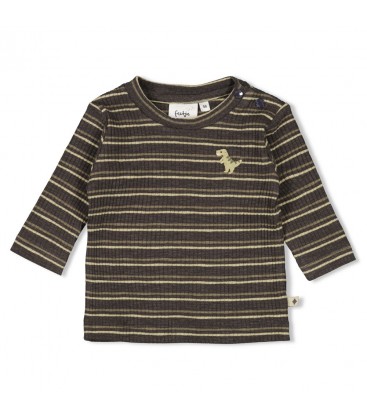Feetje Longsleeve rib met streep - Rawrsome