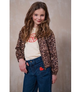 Diala Flo girls AOP cardigan with zipper closure
