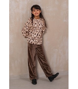 Fem Flo girls velvet wide leg pants