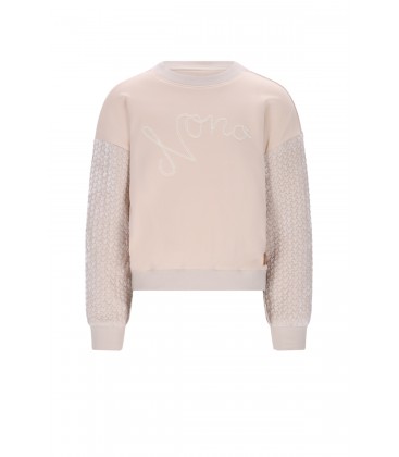Nono Konono Sweater with velvet contrast sleeves