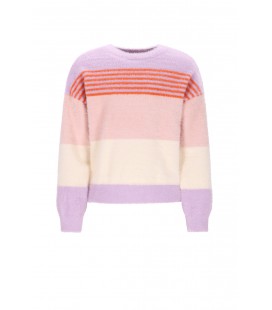 Nono Kendra Fluffy Striped Sweater