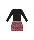 Daphne B.Nosy girls dress with 2-layer printed skirt