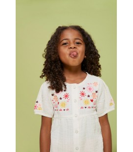 Jubel Blouse mousseline met embroidery - Salsa Sunset