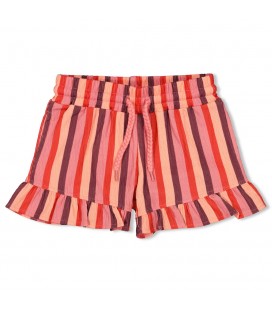 Jubel Short streep seersucker - Salsa Sunset