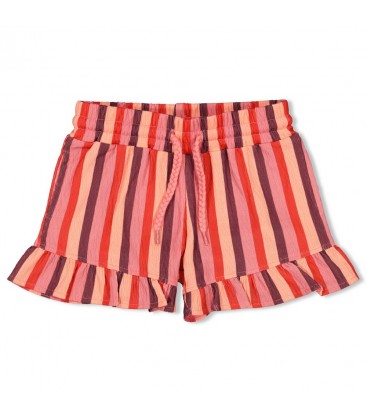 Jubel Short streep seersucker - Salsa Sunset