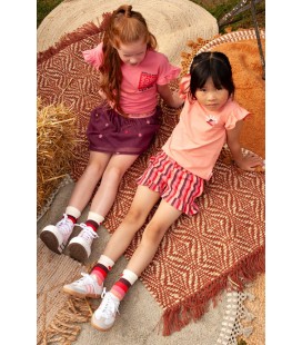 Jubel Short streep seersucker - Salsa Sunset