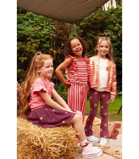 Jubel Jumpsuit streep seersucker - Salsa Sunset