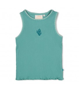 Jubel Singlet pointelle rib - Lazy Lagoon