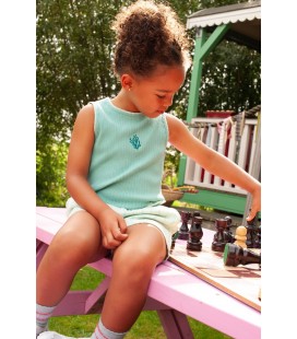 Jubel Singlet pointelle rib - Lazy Lagoon